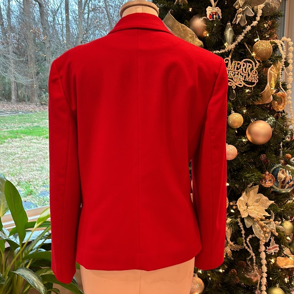Vintage Pendleton Single Button Red Blazer Virgin Wool Size 10 - Picture 4 of 12